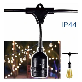 SWING-T outdoor light string 5xE27 5.2m black IP44 (VIVALUX VIV004241)