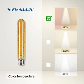 VIVALUX TFD30 LED bulb E27, T30, 6W, 2200K, amber, 550 lm