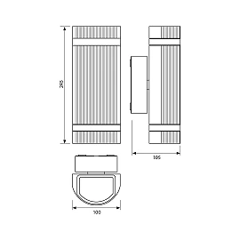 TALIN outdoor up/down wall light 2×GU10, black, IP44 (VIVALUX VIV004261)
