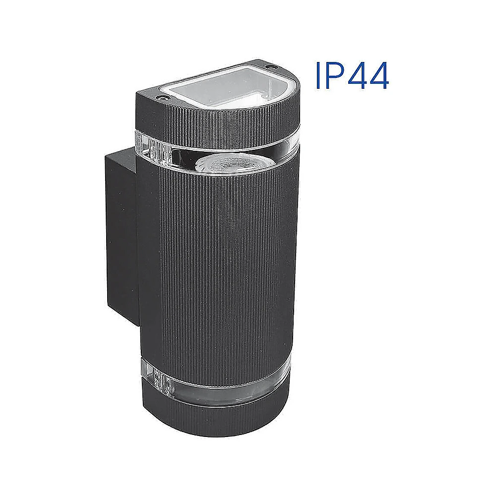 TALIN outdoor up/down wall light 2×GU10, black, IP44 (VIVALUX VIV004261)