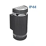 TALIN outdoor up/down wall light 2×GU10, black, IP44 (VIVALUX VIV004261)