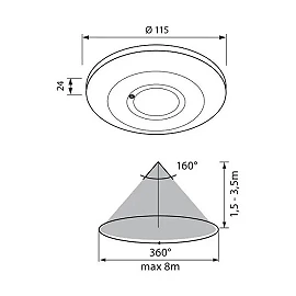 SIERRA MW36-W microwave motion sensor IP20 360° white (VIVALUX)