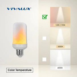 PLAM LED flame-effect bulb E27 6.5W 130lm 1300–1700K (VIVALUX)