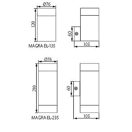 Light fitting MAGRA, JDR Gu10, max. 35W, IP44, aluminium