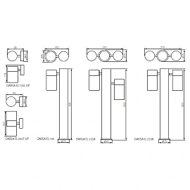 Light fitting DARSA, JDR Gu10, max. 35W, IP44, stainless steel