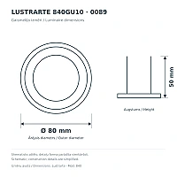 Lustrarte 840GU10 0089 iebūvējamais gaismeklis GU10 Ø80 mm, Terra brūns