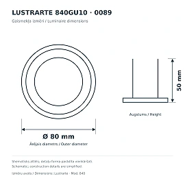 Lustrarte 840GU10 0089 recessed spotlight GU10 Ø80 mm, Terra brown