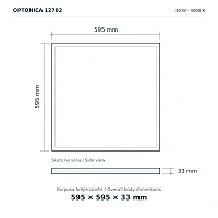 LED panelis 60×60 cm, 30W, 4200lm, 4000K, balts (Optonica 12782)