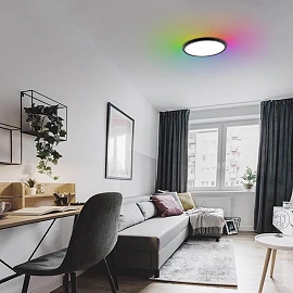 LED ceiling light 18W, 1440lm, RGB+CCT, black (Optonica 2941)