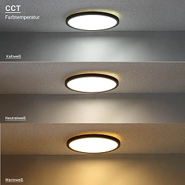 LED ceiling light 18W, 1440lm, RGB+CCT, black (Optonica 2941)