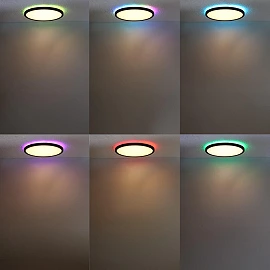 LED ceiling light 18W, 1440lm, RGB+CCT, black (Optonica 2941)