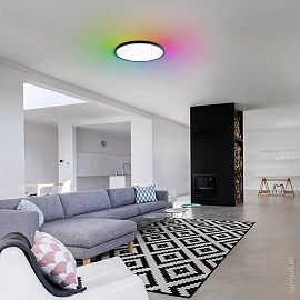 LED ceiling light 24W, 1920lm, RGB+CCT, black (Optonica 2942)