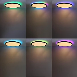LED ceiling light 24W, 1920lm, RGB+CCT, black (Optonica 2942)