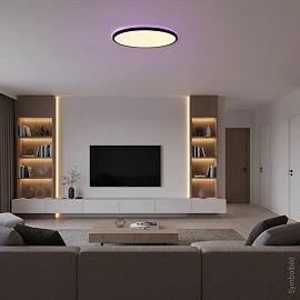 LED ceiling light 24W, 1920lm, RGB+CCT, black (Optonica 2942)