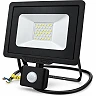 LED prožektors ar sensoru 20W, 1600lm, 2700K, IP65, melns (OPTONICA 5957)