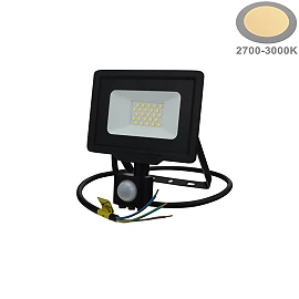 LED prožektors ar sensoru 20W, 1600lm, 2700K, IP65, melns (OPTONICA 5957)