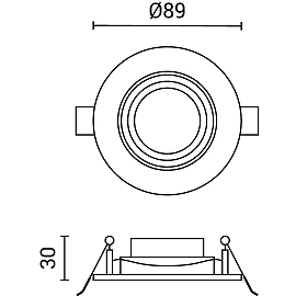 5W LED gaismeklis, iebūvējams griestos, 375Lm