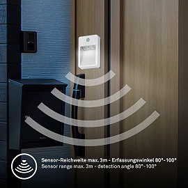 Mobilais āra gaismeklis "LERO", 3xLED, 0.36W, IP54, ar kustību sensoru - 2278-031