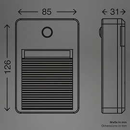 Mobilais āra gaismeklis "LERO", 3xLED, 0.36W, IP54, ar kustību sensoru - 2278-031