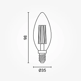 LED kvēldiegu spuldze E14 C35 6 W 730 lm 4500 K (Optonica 1411)