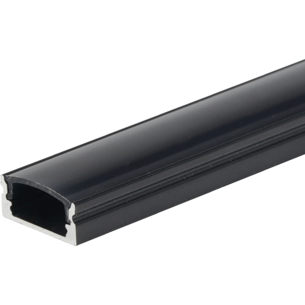 LED virsapmetuma profils 2 m, 17,4×7 mm, melns ar melnu vāku (Optonica 5107)