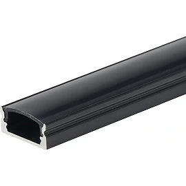 LED virsapmetuma profils 2 m, 17,4×7 mm, melns ar melnu vāku (Optonica 5107)