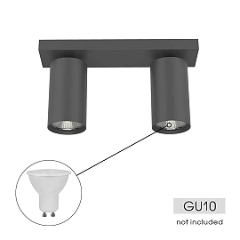 LUX regulējams griestu spots 2×GU10, melns (Vivalux VIV004562)