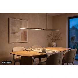 Lucide HALMSTAD pendant light 180 cm LED 28W CCT, dark wood