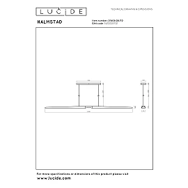 Lucide HALMSTAD pendant light 180 cm LED 28W CCT, dark wood