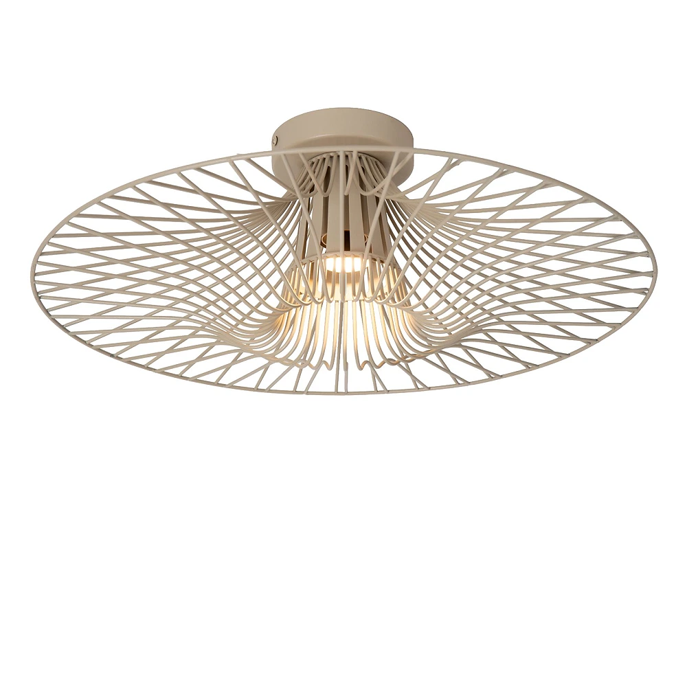 Lucide ELLIS flush ceiling light Ø50 cm, 1xE27, taupe