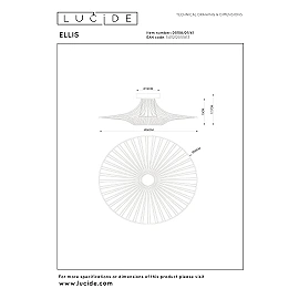 Lucide ELLIS flush ceiling light Ø50 cm, 1xE27, taupe