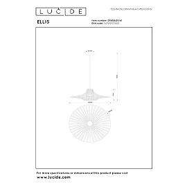 Lucide ELLIS piekaramā lampa Ø50 cm, 1xE27, taupe
