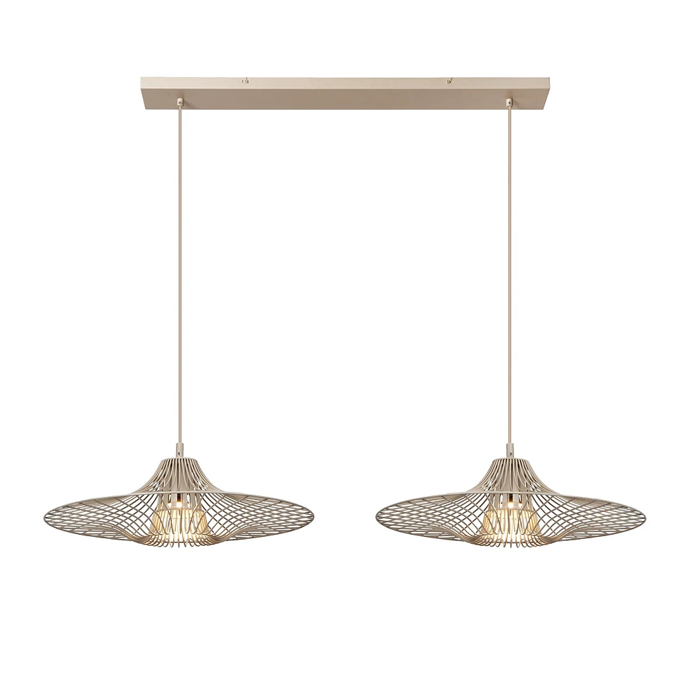Lucide ELLIS pendant light 120 cm, 2xE27, taupe