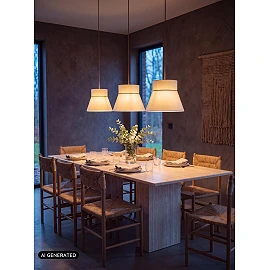 Lucide SCARLET pendant light 130 cm, 3xE27, cream