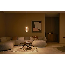 GISELA pendant light Ø30 cm, LED 9.4W 2700K, amber glass (Lucide)