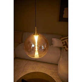 GISELA pendant light Ø30 cm, LED 9.4W 2700K, amber glass (Lucide)