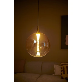 GISELA pendant light Ø30 cm, LED 9.4W 2700K, amber glass (Lucide)