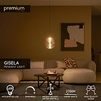 GISELA piekaramā lampa Ø30 cm, LED 9,4W 2700K, dzintara stikls (Lucide)