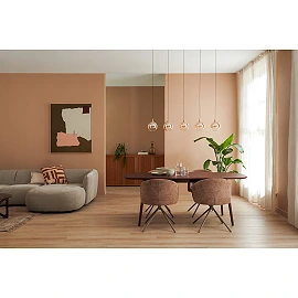 GISELA pendant light 120 cm, LED 5×4W 2700K, amber glass (Lucide)