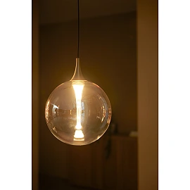 GISELA pendant light 120 cm, LED 5×4W 2700K, amber glass (Lucide)