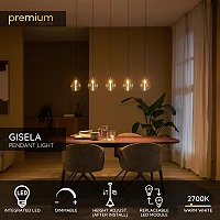 GISELA piekaramā lampa 120 cm, LED 5×4W 2700K, dzintara stikls (Lucide)