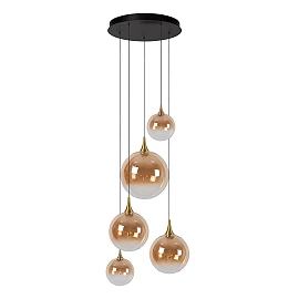 GISELA piekaramā lampa Ø57 cm, 5 LED moduļi 2700K, dzintara stikls (Lucide)