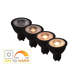 Lucide GU10 MR16 LED bulb 5 W 2200–3000 K, black