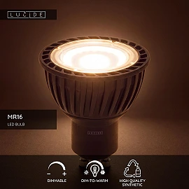 Lucide GU10 MR16 LED bulb 5 W 2200–3000 K, black