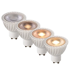 Lucide GU10 MR16 LED spuldze 5 W 2200–3000 K, balta