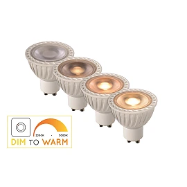 Lucide GU10 MR16 LED spuldze 5 W 2200–3000 K, balta