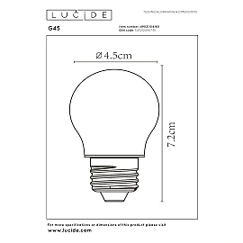 Lucide G45 E27 filament LED bulb 4 W 2700 K, clear