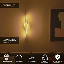 LAMBADA wall light LED 20W 2700K, champagne colour (Lucide)