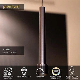 Lucide LINIAL TUBIZ 48 V pendant light8 W CCT, satin gunmetal