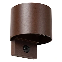 TADZIO apaļa āra sienas lampa LED 7W CCT IP65 ar sensoru, rūsas brūna (Lucide)